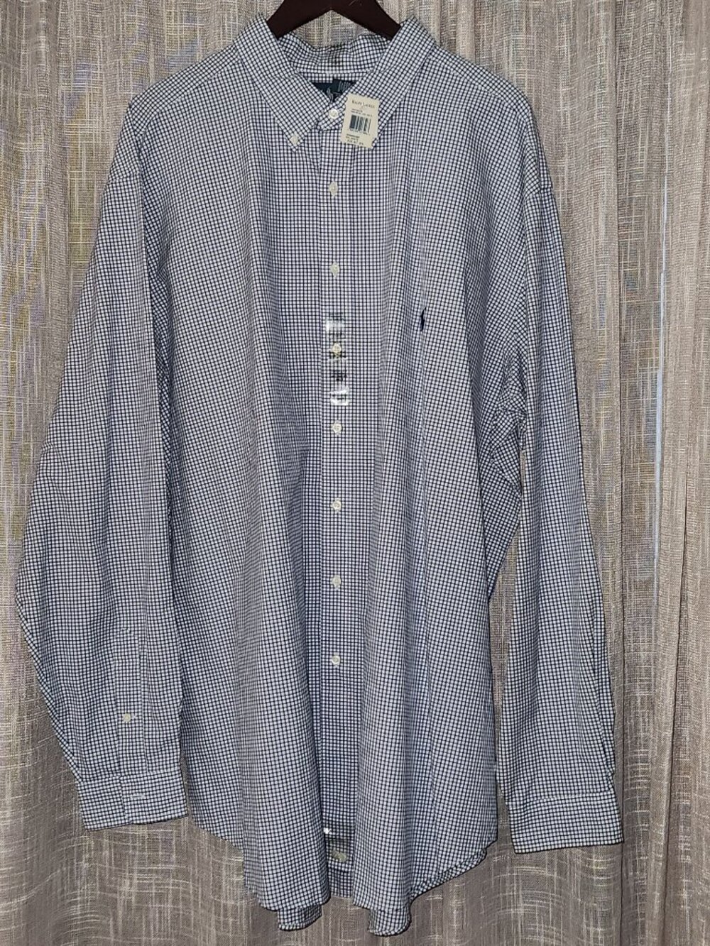 Ralph Lauren Men's Royal Blue & White Checked Classic-Fit Oxford Shirt